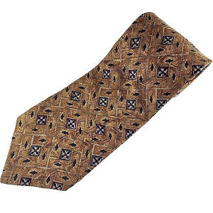 Studio by Fumagalli's Gold Geometric Silk Necktie - Like New
